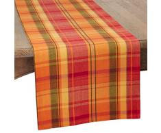 Saro LIFESTYLE Saro Lifestyle Harvest Tischwäsche Warm Plaid Design Tischdeko 16 x 90 terracotta