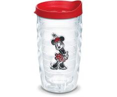 Tervis Isolierbecher mit Emblem und rotem Deckel 10oz Wavy farblos