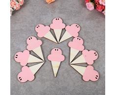 Honey$Homey EIS-Girlande aus Holz zum Aufhängen an der Wand für Babyzimmer, Kinderzimmer, Kindergeburtstag, Holz, Rose, Ice Cream