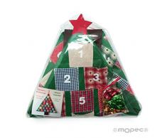 Mopec NAD297 Adventskalender Baum, Patchwork, 24 Stück, Filz, mehrfarbig, Einheitsgröße