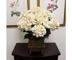 Larksilk Kunstpflanze Hortensien mit 7 Moppköpfen, 56 cm beige