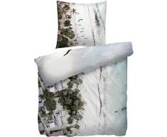 Heckett Lane Mako-Satin Wendebettwäsche Nassau 155x220 (80x80) Multi