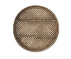 K&K Interiors 16028A-3 Wandregal aus Bambus, rund, 61 cm, Braun