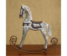 urtoys 1 Stück Retro Holz Crafts Schaukelpferd Schreibtisch Decor Balance Art Figuren Home Office Decor DIY Bar Wohnzimmer Ornament Kids Toys 3 Farben, grau