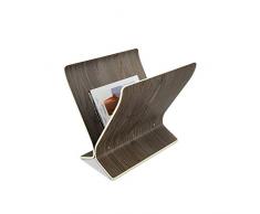 Umbra Arling freistehender Zeitungsständer, Zeitschriftenhalter und Schallplattenhalter aus Holz, Walnuss, One-Size