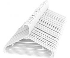 Sharpty weiß Kleiderbügel Kunststoff für Erwachsene, Kunststoff Kleiderbügel ideal für den täglichen Standard Gebrauch, Kleidung Kleiderbügel 60 Stück