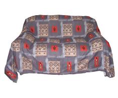 Olibo Tagesdecke Mehrzweck, Position Afrika Ethno Patchwork 260 x 280 cm grau