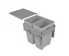 Sige Ausziehbarer Abfalleimer Mülltrennung, grau, 450 mm