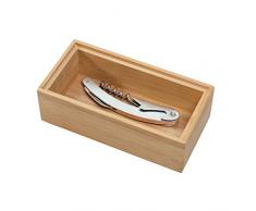 iDesign Schubladeneinsatz für die Küche, kleiner Besteckkasten aus Bambus für die Küchenschublade oder den Schrank, Schubladen Organizer für Besteck, beige