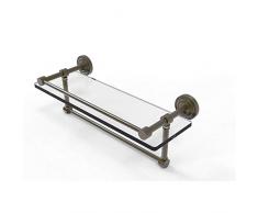 Allied Brass DT-1TB/16-GAL-ABR Dottingham 40,6 cm Galerie-Handtuchstange mit Glasablage, antikes Messing