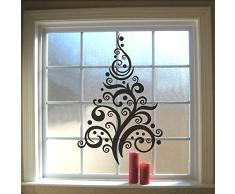 FlyWallD Wandtattoo Merry Christmas, für Fenster, Heimdekoration, Vinyl, Abstrakter Baum L-22WX34H schwarz