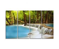 designart Huai Mae Kamin Wasserfall Fotografie Metall Wand Kunst – mt6445, blau, 48x28