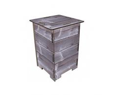 Syltiges 30057-Bretter Sitzhocker, grau, 29,50 x 29,50 x 42 cm