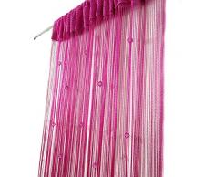 Eve Split dekorativer Fadenvorhang, Wandpaneel, Fransen, Fenster, Raumteiler, für Hochzeit, Café, Restaurant, Teile, Kristall, Quaste, Raumdekoration Rosarot 002