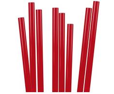 Decor Service Trinkhalme dick, Polypropylen (PP), Rot, 25 x 0,8 cm