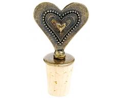 Swahili African Modern South African Fancy Herz Antique Brass und Cork Flaschenverschluss Antique Brass