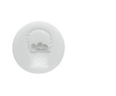 silikomart 71.310.00.0096 Backform für Kuchen SLK210 Osterkörbchen Silikon, Weiß