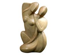 NOVICA beige Romantischer Krokodil Holz Skulptur, 21 cm hoch Tender Love