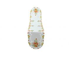 Bellanda 3316-40x160 Oval Tischdecken Polyester, 170 x 40 x 0,50 cm, weiÃ