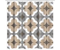 BROSHAN Bad Duschvorhang Bambus und Polyester-Decor-Duschvorhang mit 12 Haken, Vorhang für die Dusche Zubehör, 182,9 x 182,9 cm 72Wx72L Color 3.