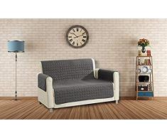 Quick Fit Ashmont Home Loveseat Bezug aus Mikrofaser, wendbar, wasserfest, Grau, Cover
