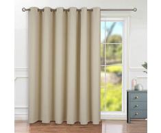 BGment Sichtschutz Verdunkelungsvorhänge für Schiebetür Glastür Ösen Thermoisoliert Verdunkelung Raumteiler Vorhang für Wohnzimmer 1 Panel 10ft W x 8ft L beige