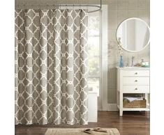 ezon-ch anpassen Wasserdicht Weiß Geometrische gemustert Polyester-Print-Home Hotel Wohnungs Badezimmer Dusche Vorhang, Textil, taupe, 66 x 72