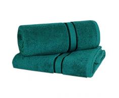 Baumwolle Craft Ultra Soft Collection 2 Stück Übergroße 100% Baumwolle Badetuch, Handtuch Set blaugrün