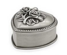 AVESON Classic Vintage Herz Form Metall Jewelry Box Ring Schmuckkästchen Lagerung Organizer Brust Weihnachten Geschenk, Klein