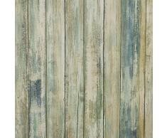 practicalWs Holzkontaktpapier selbstklebend ablösbar Holz Abziehen und Aufkleben Tapeten Dekorative Wandverkleidung Vintage Holztafel Holzplatte Holzmaserung Folie Vinyl Aufkleber Rolle 17.7×236.2 Blaues Holz