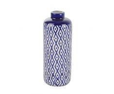 Sagebrook Home 13098-03 Vase aus Keramik, blau/weiß, 3.25 X 3.25 X 9