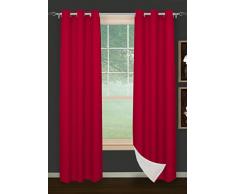 Safdie & Co. 2 Pcs Set Vorhang Panel Brick Blackout 84L Red