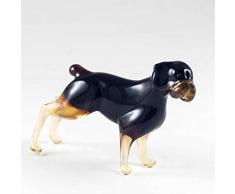 EE Glass Hund Rottweiler klein Glasfigur mundgeblasen Kunst Sammelfiguren