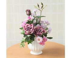 Devalook Künstliche Kunstpflanzen, Blumenstrauß inklusive Dekoration für Tisch Zuhause Büro Hochzeit Pattern-1 violett