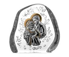 Crystaljulia Briefbeschwerer Devotionalien Heilige Familie, Kristall, 12cm, 12 x 3.5 x 12 cm