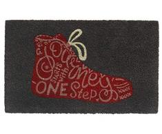 Hamat Fußmatte, Ruco, für Innen und Außen, Kokosfaser, mit Motiv Schuh, Rot, 45 x 75 cm