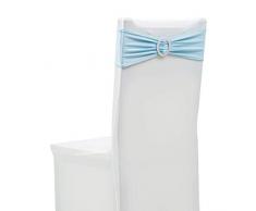 ADUTY 10 Stück Stuhlrücken Schleife Gürtel Elastisch Stuhl mit Schiebeschnalle mit Schleife Schnalle mit Schleife Hochzeit Party Dekoration azurblau