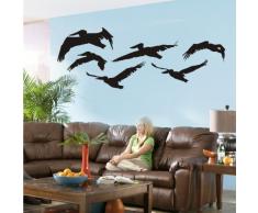 INDIGOS 4052166088596 Wandtattoo w481 Vögel Wandaufkleber 120 x 44 cm, schwarz