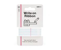 SUCK UK Bastelset, personalisierbar, Weihnachtsgeschenkverpackung, Dickes Band, linierte Linien zum Schreiben von Nachrichten, Einheitsgröße, Weiß