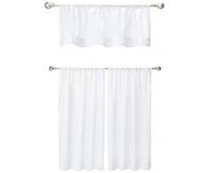 Home Maison Elara Küchenvorhang, silberfarben Modern weiß-Silber