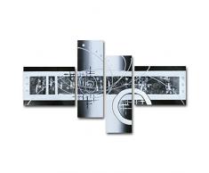 muzagroo Kunst Ölgemälde Abstrakt für Wohnzimmer, Öl, schwarz/weiß, 16x12inx2pcs,8x24inx2pcs