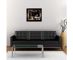 La Pastiche Automat Ölgemälde, mit schwarzem Rahmen, Motiv: New Age opulenter Bilderrahmen 33 x 29