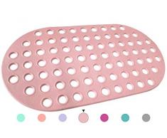 ALL PRIDE Badewannen- und Duschmatte, rutschfest, schimmelresistent, antibakteriell, maschinenwaschbar, Naturkautschuk, hergestellt für Kinder, Rose, Oval