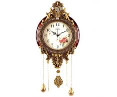 Aero Schnecke groß Retro Style Vintage Holz Metall Lautlos Wand Uhr mit Schwingendes Pendel Antik W06