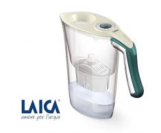 Laica Tischwasserfilter Tosca Series J35-HA Gesamtfassungvermögen 2,30 L, Farbe Cream/grün