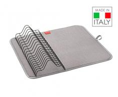 Metaltex Abtropfgestell mit Mikrofaser 45x40x7 cm Nero E Grigio