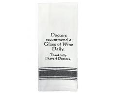 Wild Hase Designs Handtuch: Ärzte empfehlen Täglich Ein Glas Wein. Glück I have 6 Ärzte