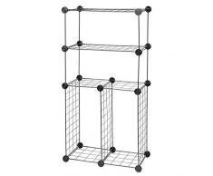 defway Schuhregal Organizer – Metall Schuh-Organizer für Männer und Frauen, Eingangsschuhregal, stapelbar 4-tire with Boots Rack