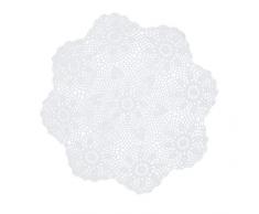 kilofly handgefertigte Häkeldecke aus Baumwolle, Spitze, Wasserlilie 34 inch White weiß