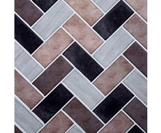 CTG Wandfliese Fischgrätenmuster, 25 x 25 cm, Beige 10 inch x 10 inch Fischgrätenbraun